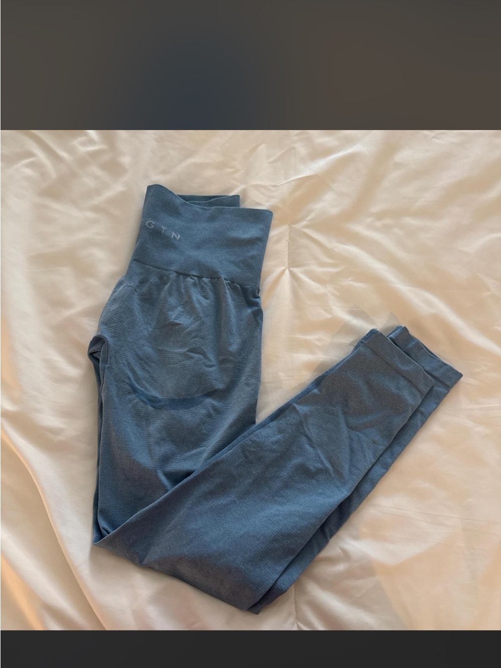 Seamless High-Waist Leggings in Dusty Blue